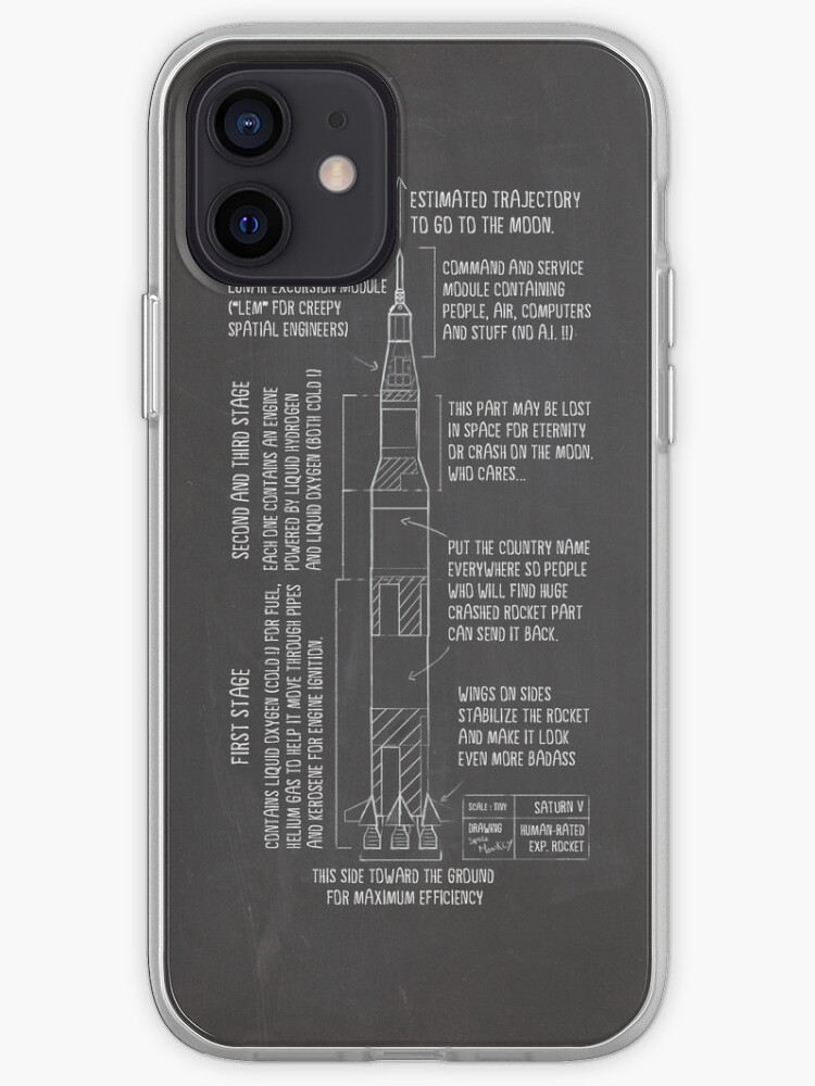 Saturn V Blueprint Iphone Case Cover By Netrolf Redbubble