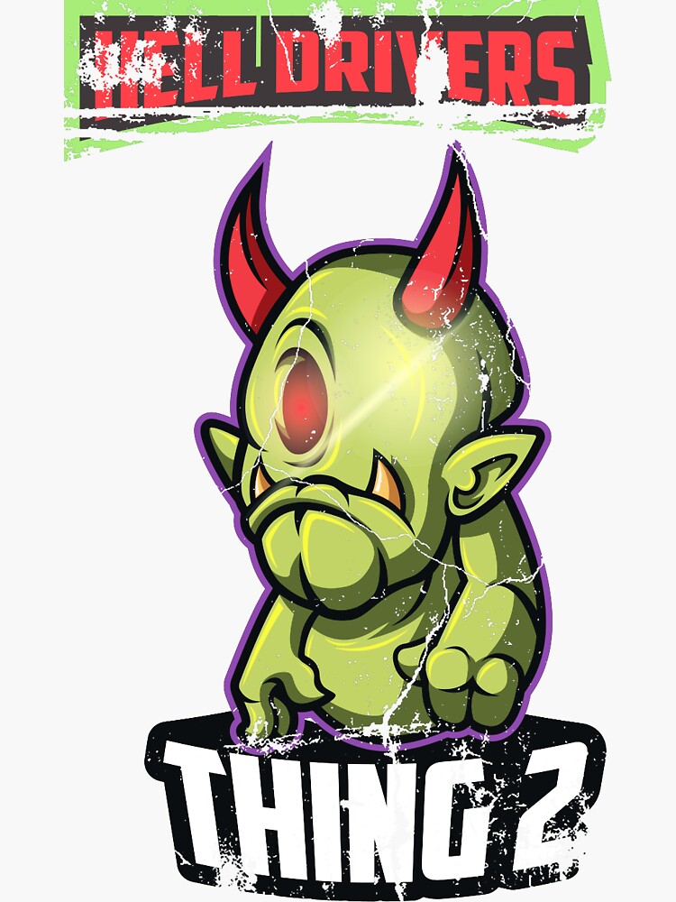 Thumbnail 3 of 3, Sticker, Hell Driver Thing 2 designed and sold by Benjamin Wallace.