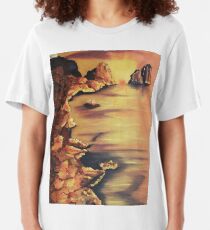 Rocks at Sunset by Suzanne Marie Leclair Slim Fit T-Shirt