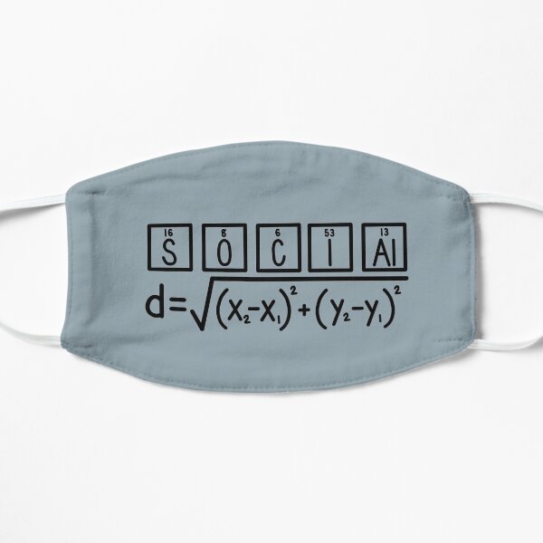 Social Distance- Periodic Table and Distance Formula Flat Mask
