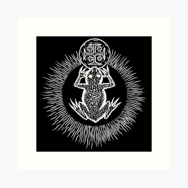 The Witches' Sacrament (white on black) by Gemma Gary Art Print