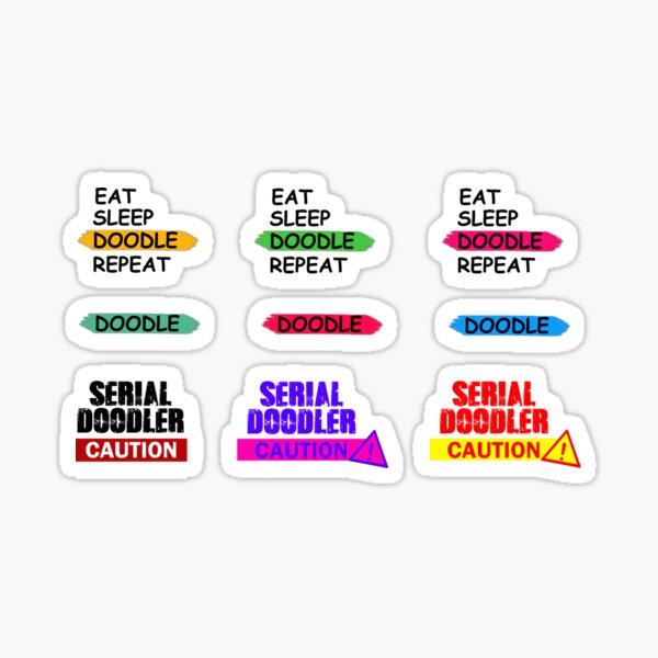 Serial Doodler Caution ! Sticker