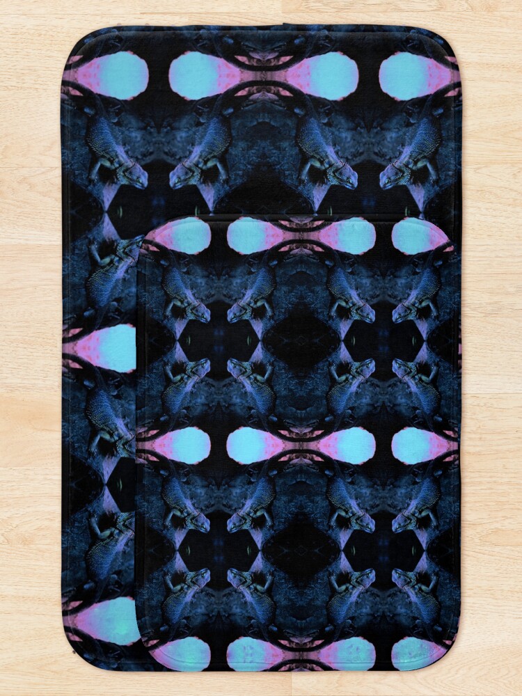 Alternate view of Psychedelic Bearded Dragon Pattern Bath Mat