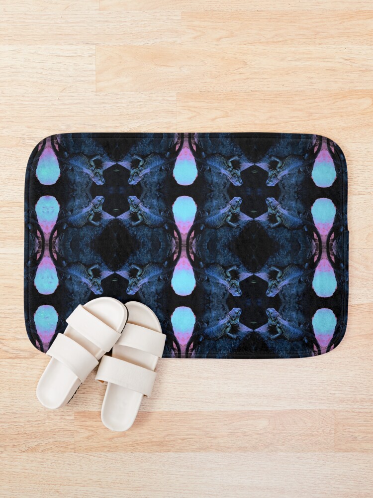 Alternate view of Psychedelic Bearded Dragon Pattern Bath Mat