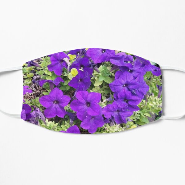 Purple Flower Floral Green Leaves Photo Design Flat Mask