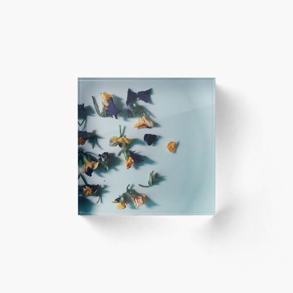 Pansy Print Acrylic Block