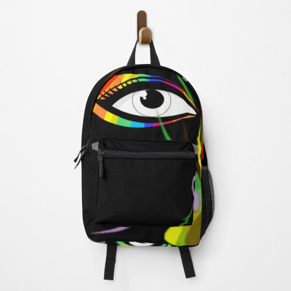 Item preview, Abstract multicolour woman eyes and body contours line art on black background designed and sold by Sonia dutta_art.