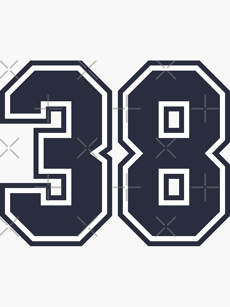 38 Number Thirtyeight Icon Sticker On Gray Background Stock