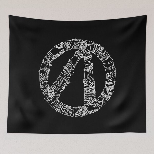 Item preview, Borderlands Psycho Vault Symbol White Outlines designed and sold by HighFives555.