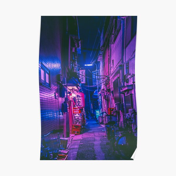 The Neon Alleyway Ghost Poster