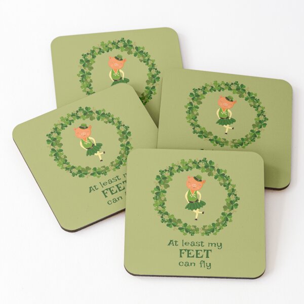 Item preview, At least my feet can fly St. Patrick's Day dance run sage green designed and sold by GrammarDance.