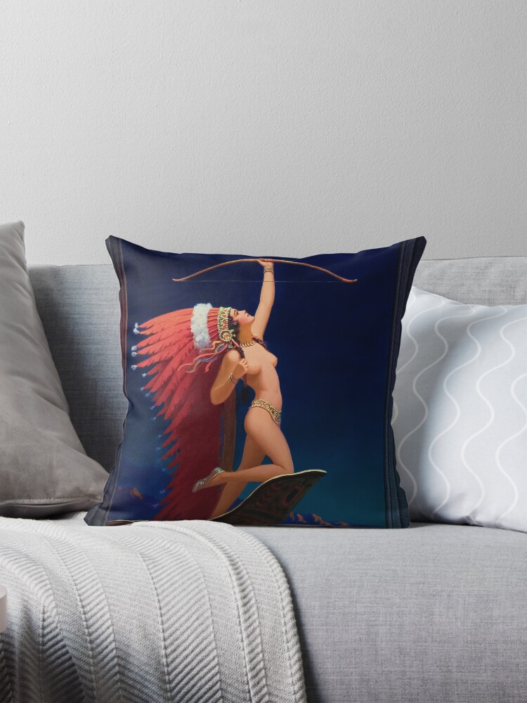 Flaming Arrow by Edward Mason Eggleston Vintage Old Masters Art Deco Reproduction Decorative Art Print Throw Pillow