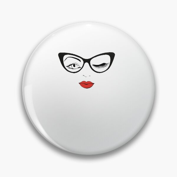 Item preview, Woman Face Winking Girl in Glasses Girl Face Sunglasses Eyelash Gift designed and sold by clothesy7.