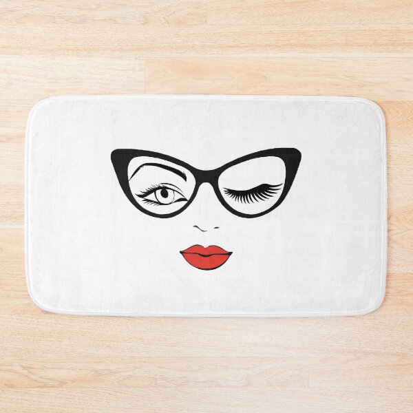 Item preview, Woman Face Winking Girl in Glasses Girl Face Sunglasses Eyelash Gift designed and sold by clothesy7.