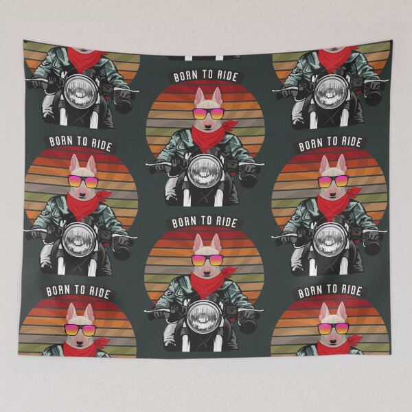 Item preview, Bull Terrier Bike Rider Born To Ride designed and sold by havefun43.