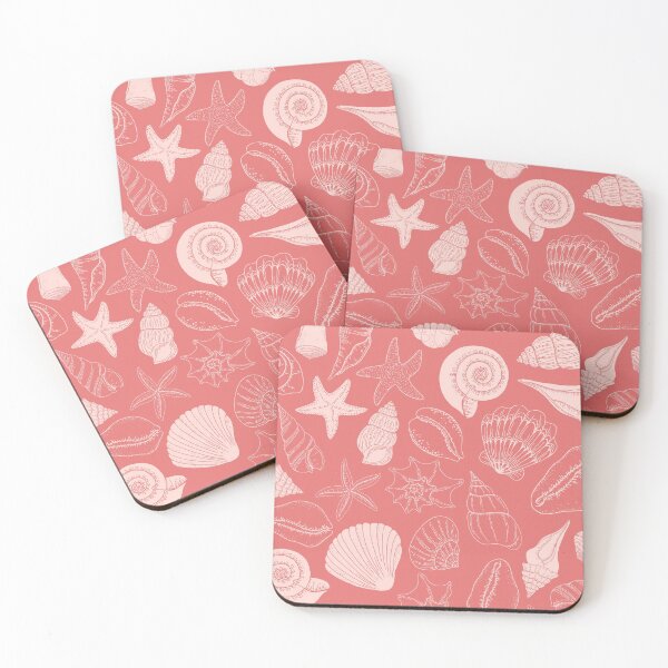 Artikelvorschau, Warme rosa Muscheln und Seesternmuster entworfen und verkauft von gimmesometees.