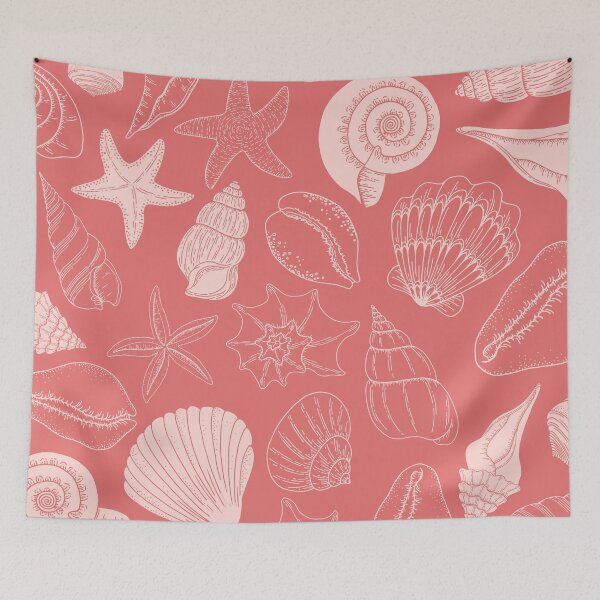 Item preview, Warm Pink Sea Shells and Starfish Pattern designed and sold by gimmesometees.