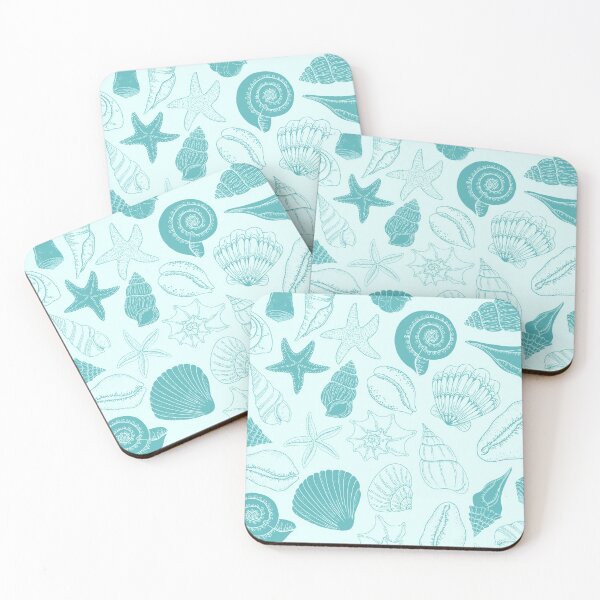 Artikelvorschau, Sea Breeze Blue Seashells und Starfish Pattern entworfen und verkauft von gimmesometees.