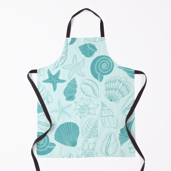 Artikelvorschau, Sea Breeze Blue Seashells und Starfish Pattern entworfen und verkauft von gimmesometees.