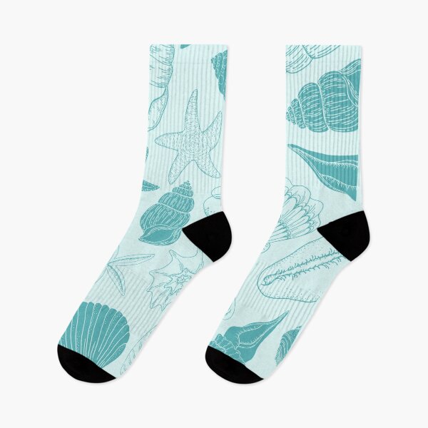 Item preview, Sea Breeze Blue Seashells and Starfish Pattern designed and sold by gimmesometees.