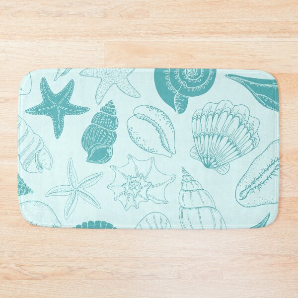 Item preview, Sea Breeze Blue Seashells and Starfish Pattern designed and sold by gimmesometees.