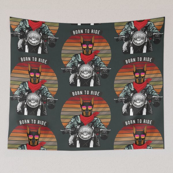 Item preview, Doberman Bike Rider Born To Ride designed and sold by havefun43.