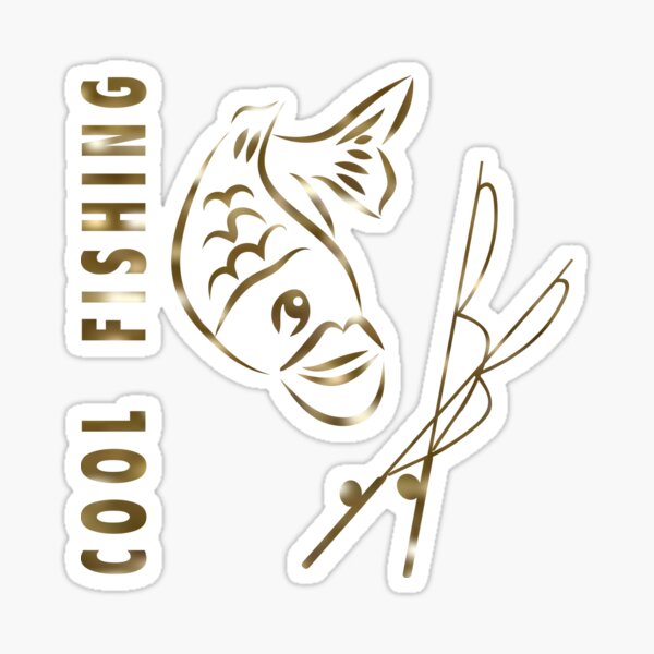 Cool fishing. Fish, fishing rods. Sticker for Sale by Galina Kostyaeva