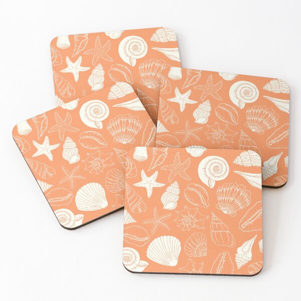 Item preview, Orange Creamiscle Seashells and Starfish Pattern designed and sold by gimmesometees.
