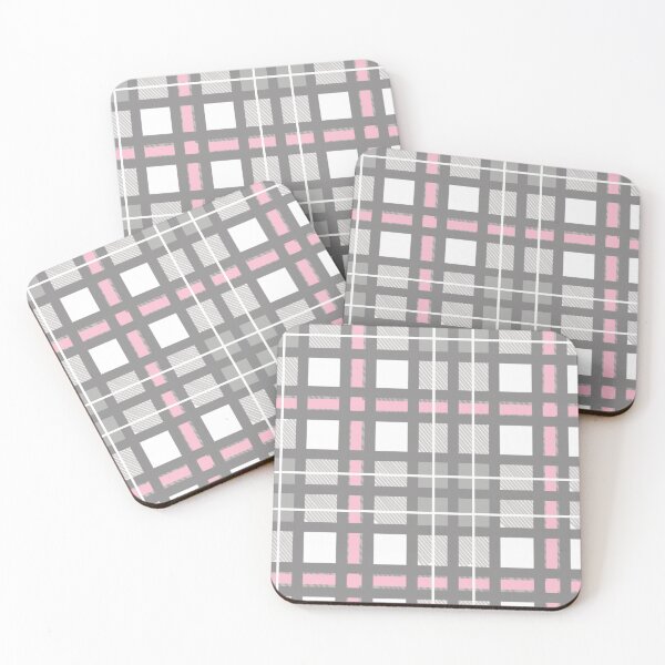 Item preview, Grey and pink plaid  designed and sold by amethyststicker.