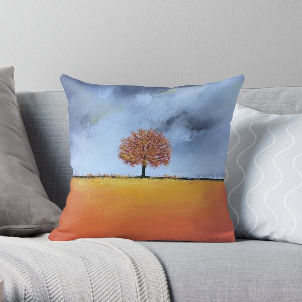 Arbre poésie orange Coussin