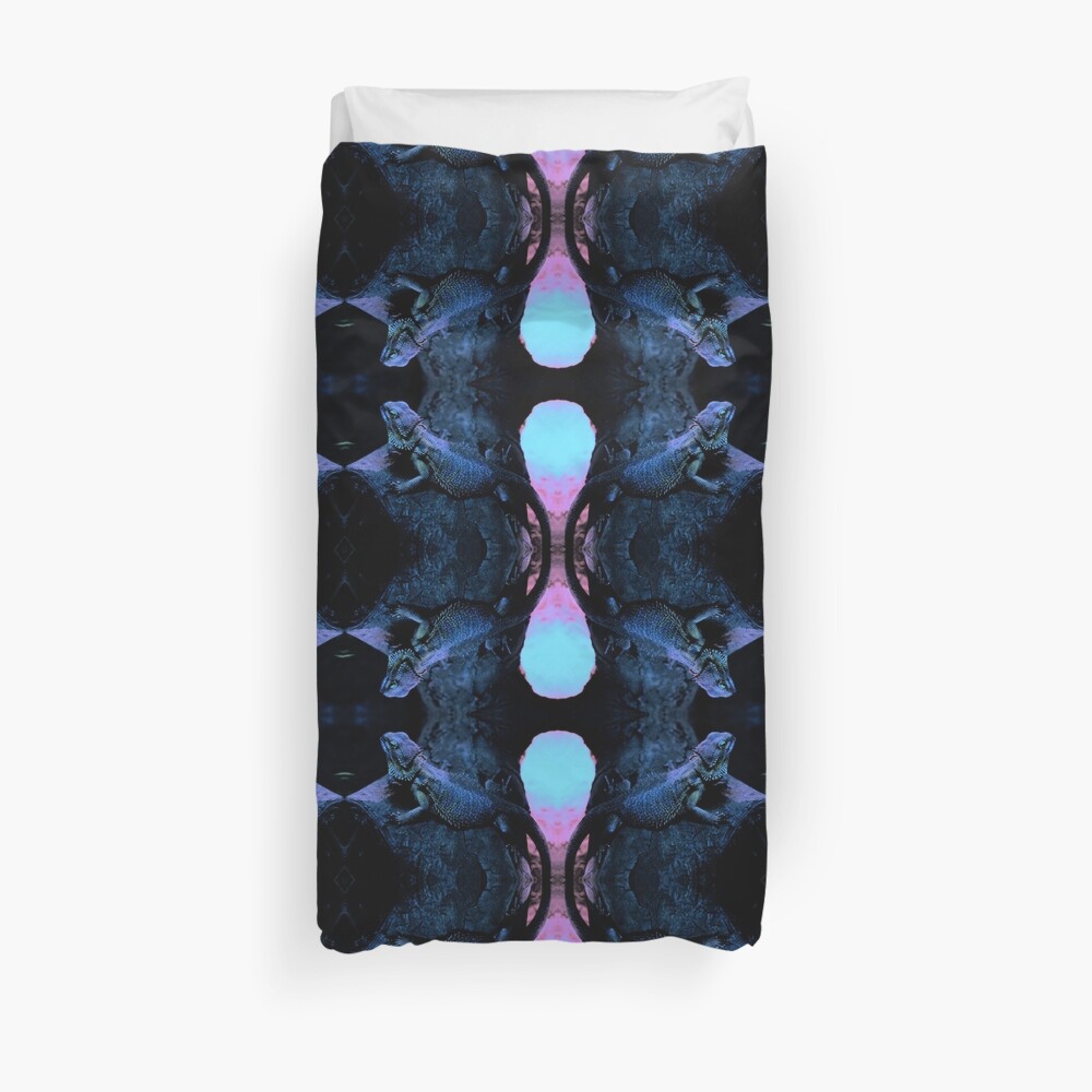 Psychedelic Bearded Dragon Pattern Duvet Cover