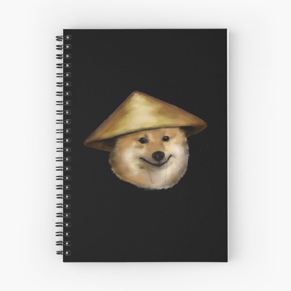 Aperçu de l'œuvre Cheems le Shiba Inu avec la peinture asiatique de chapeau de riz créée et vendue par TeodoraM.