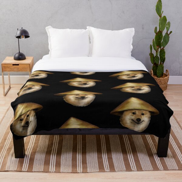 Aperçu de l'œuvre Cheems le Shiba Inu avec la peinture asiatique de chapeau de riz créée et vendue par TeodoraM.