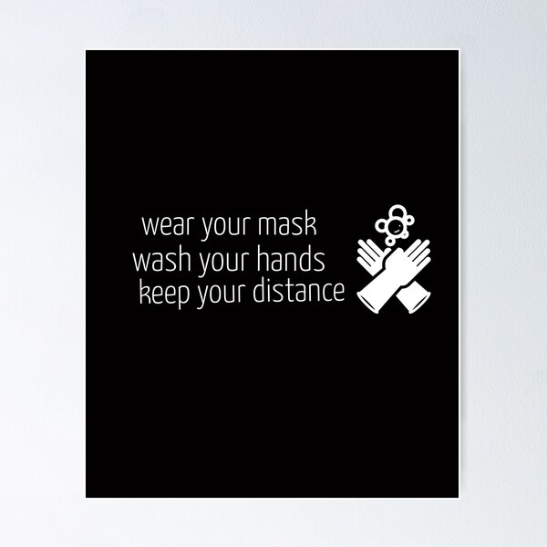 Item preview, Wear mask, wash hands, keep distance designed and sold by Theatre Production Designs.