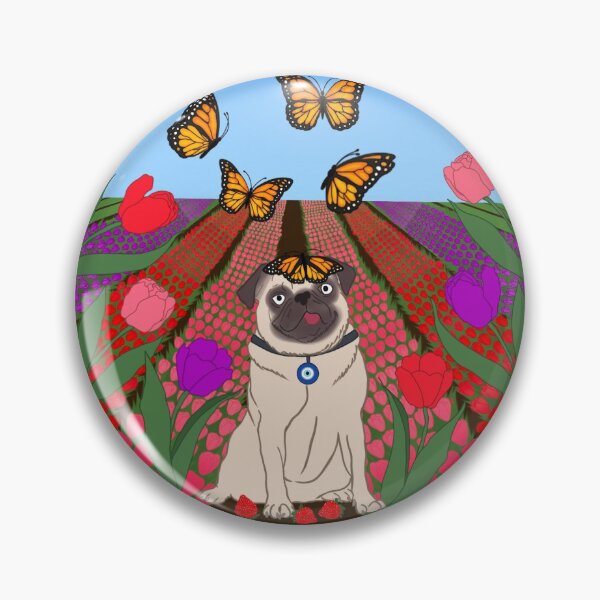 Item preview, Doggie in a Tulip Field designed and sold by ParmidaPaint.