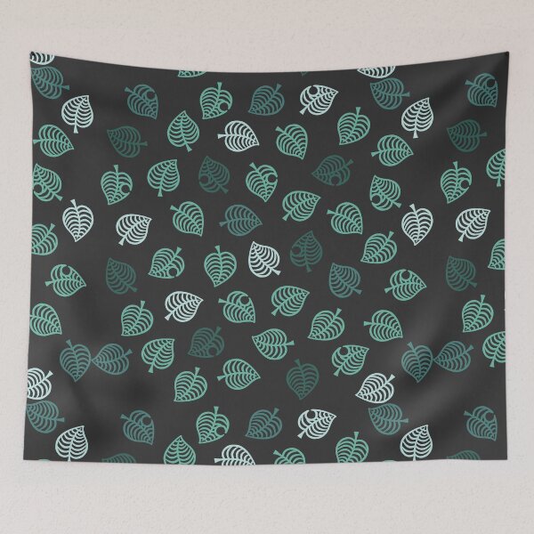 Item preview, Nook Leaf Aloha Logo - Blue / Green Teal on dark Grey Color designed and sold by TheMajesticGoat.