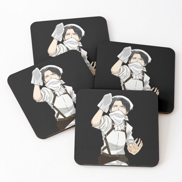 Attack on titan levi ackerman Coasters (Set of 4)