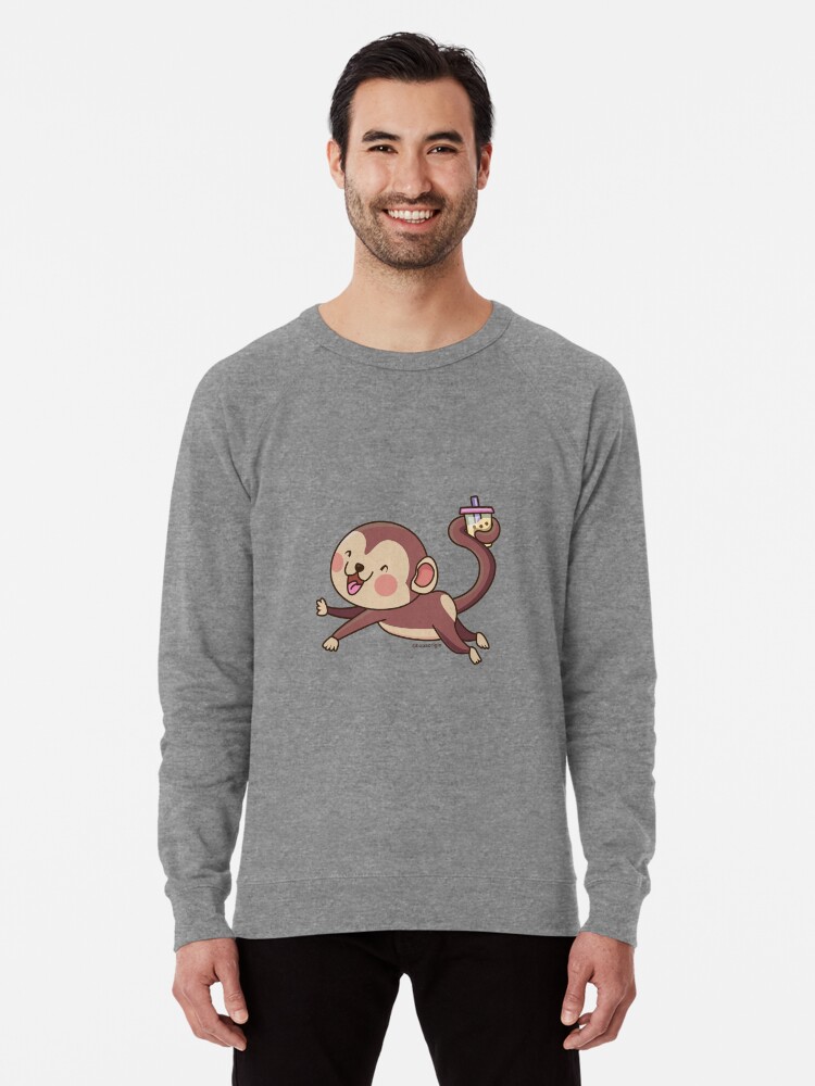 Alternate view of Cute Boba Monkey Lightweight Sweatshirt