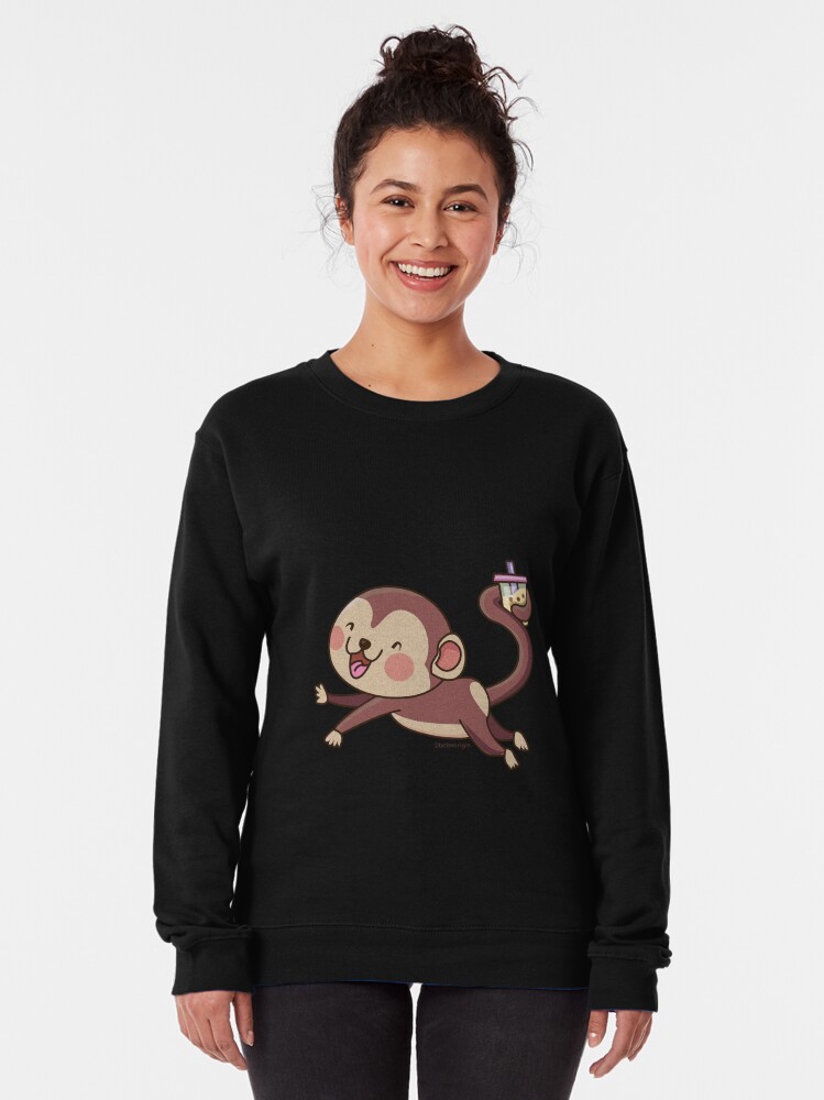 Alternate view of Cute Boba Monkey Pullover Sweatshirt