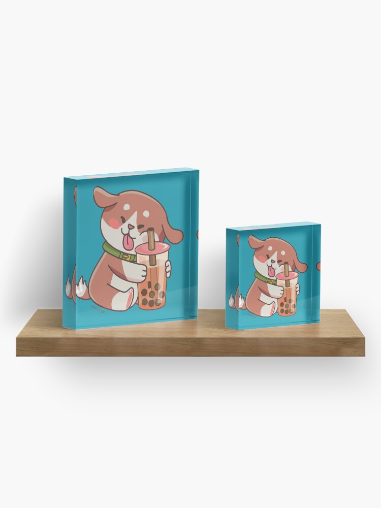 Alternate view of Cute Dog Boba Artwork Acrylic Block