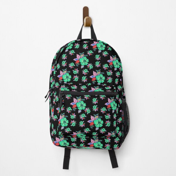 Item preview, Turquoise florals on black designed and sold by Delali  Kudjordji.