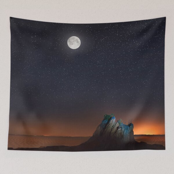 Item preview, Fool moon and stars over stone in desert designed and sold by Maks08.