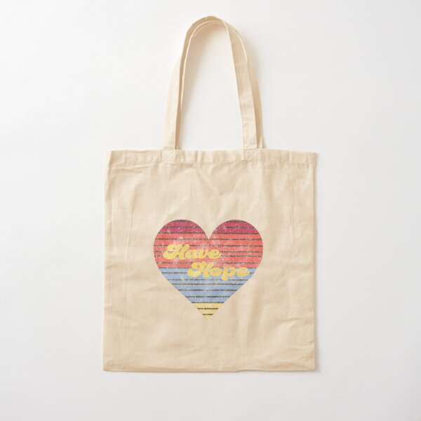 Have Hope Heart - Cute Distressed Grunge Retro 70s Style Cotton Tote Bag