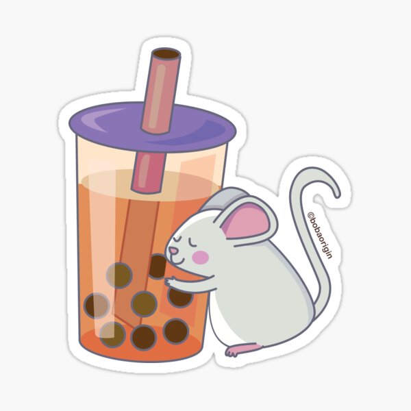 Chinese Zodiac Rat w/ Boba Sticker