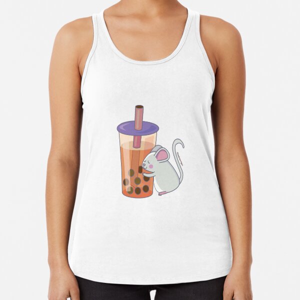 Chinese Zodiac Rat w/ Boba Racerback Tank Top