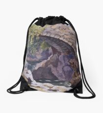 Watercolour of a bridge at Betws y Coed, 1874 Drawstring Bag