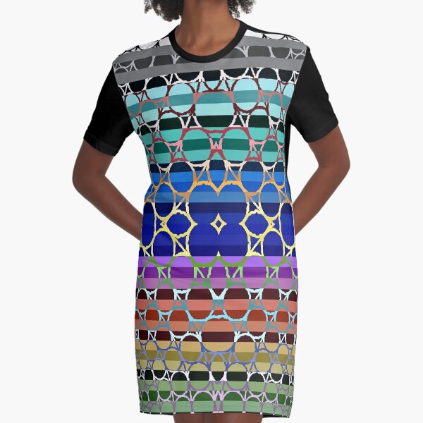 Colors Mesh Graphic T-Shirt Dress