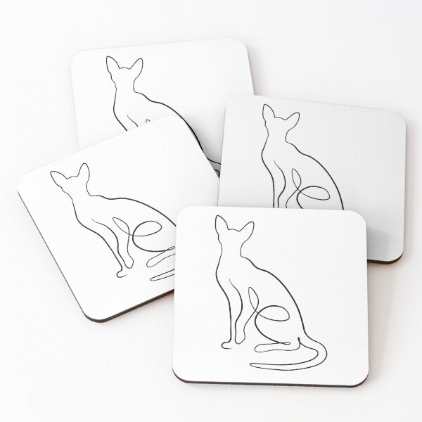 Item preview, sphynx cat one line art, black and white designed and sold by KaelaRebeccaArt.