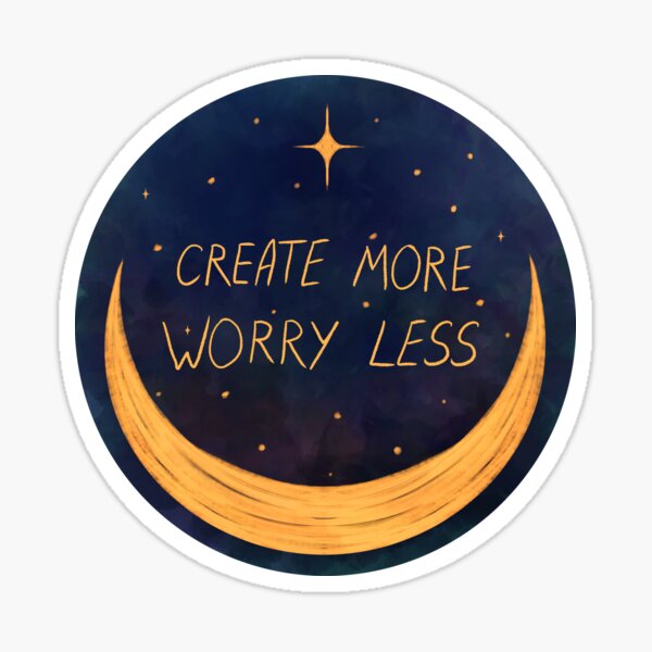 Item preview, Moon - Create more/ worry less designed and sold by MoxyBlack.