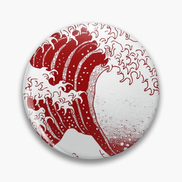 Item preview, Hokusai great Wave - Monochrome white and red designed and sold by helveticate.